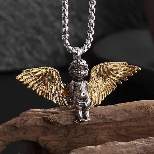 Collana ciondolo angelo ali