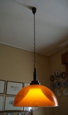 LAMPADA A SOSPENSIONE SPACE AGE IN VETRO ACRILICO PERSPEX E OTTONE ANNI '60