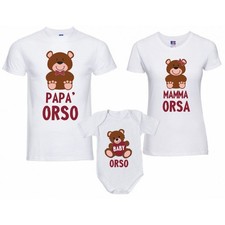 tris T-shirt papà orso mamma