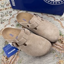 Zoccolo Birkenstock Boston taupe pelle scamosciata plantare morbido misura a scelta