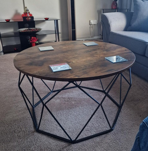 Round coffee table - coffee, rustic