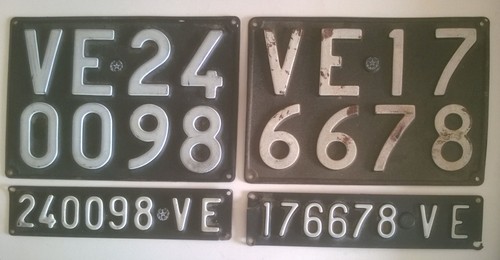 Lotto coppie targhe epoca - lotto, 2