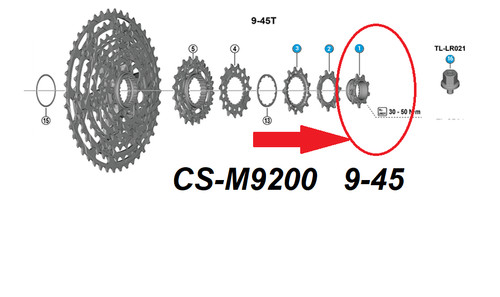 Shimano pignone chiusura 9t - di,