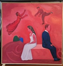 Giuseppe Vignani - Dipinto ad olio su tela - CM 80X90