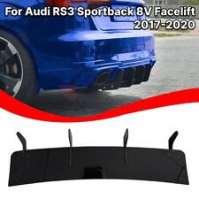 PER AUDI RS3 SPORTBACK 2017-2020 NERO SOTTO PARAURTI DIFFUSORE POSTERIORE