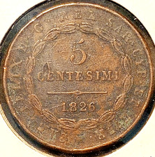 CARLO FELICE 5 CENTESIMI 1826