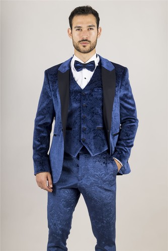 Uomo pezzi velluto blu - da,