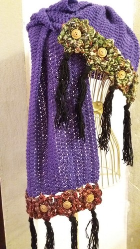 Sciarpa/ferri/knitted/fiori/un
