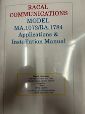 RACAL COMMUNICATIONS MA.1072/RA.1784 APPLICATIONS & INSTRUCTION MANUAL