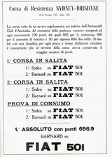 PUBBL.1922 AUTO FIAT 501