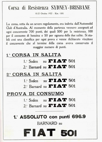 Pubbl 1922 auto fiat - fiat, 501