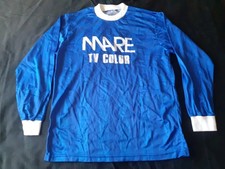MAGLIA SHIRT VINTAGE FOOTBALL CALCIO BLUE BIANCO BLI SPONSOR MARE TV COLOR. '80