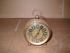 Antico orologio sveglia da tavolo vintage in ottone Marca Blessing