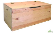 BAULE CONTENITORE LEGNO ABETE MASSELLO CASSAPANCA 73X35XH33CM CON COPERCHIO