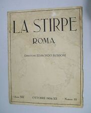 LA STIRPE Rivista Nazionale Anno XII N. 10 - Ottobre 1934