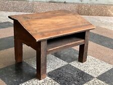 Raro Vecchio Vintage Fatto a Mano Pesante Massiccio IN Legno Bambino Scrivania