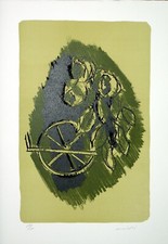 Ennio MORLOTTI, Litografia cm. 50 x35 (cm. 41,5x27) anno 1983 "Quin" es: 125/150