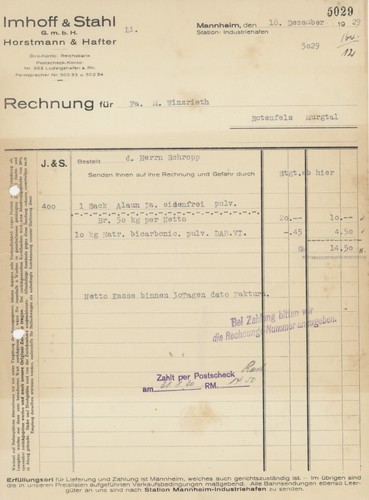 Rechnung imhoff stahl gmbh - rechnung,