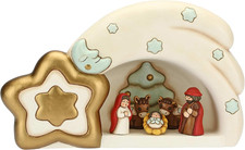 - Mini Presepe Classico 2019 Con Capanna Grande a Stella Cometa - Ceramica - 20X