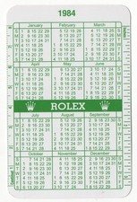 ROLEX 1984 1985 GREEN CALENDAR