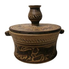 Vaso.pisside (PORTAGIOIE) etrusco Corinzio Riproduzione. H Cm15 