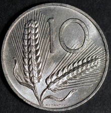 Italia 10 Lire 1972 KM# 93