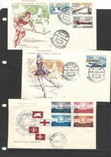 L3) n. 8 FDC Italia Repubblica 1956 edizioni miste 