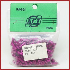 NOS ACI CAPEZZOLI ERGAL 1,8mm 144pz ROSA VINTAGE anni 80 90 MTB STRADA LEGGERA 