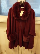 Mantella Eco pelliccia Morbidissima Bordeaux e Calda Maglia Maxi Tg Top++