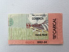 cosenza-monza biglietto Calcio 1993/94(Juventus,Lazio,Inter,Roma,napoli)