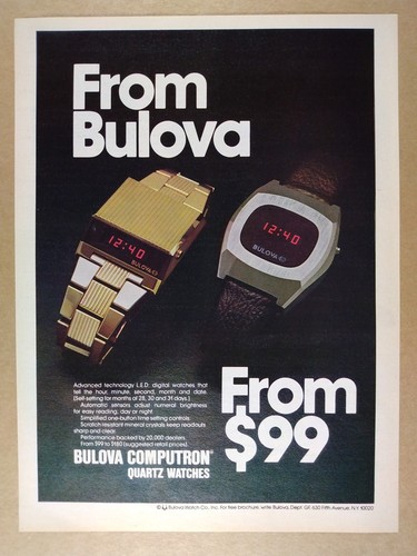 Bulova computron 1976 led - bulova,