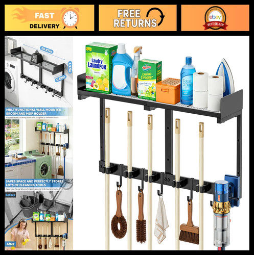 Heavy duty broom - heavy, holder