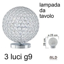 Lampada da tavolo in metallo e cristalli k9 illuminatore moderno da scrivania u