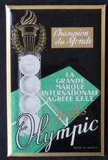 PALLINE DA PING-PONG OLIMPICO cartone PLV pubblicitario vintage glassoide...