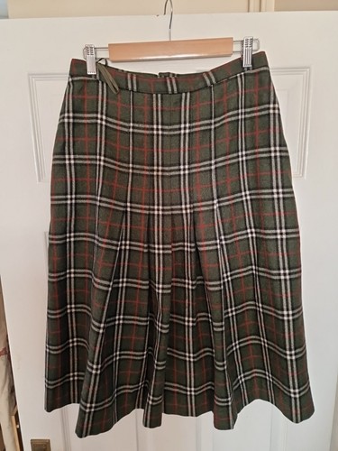 Gonna donna verde stile tartan