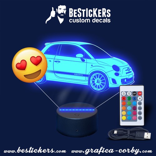500 abarth lamp plexiglas - 3d,