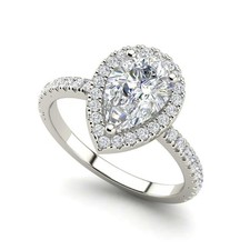 Anello aureola diamante taglio