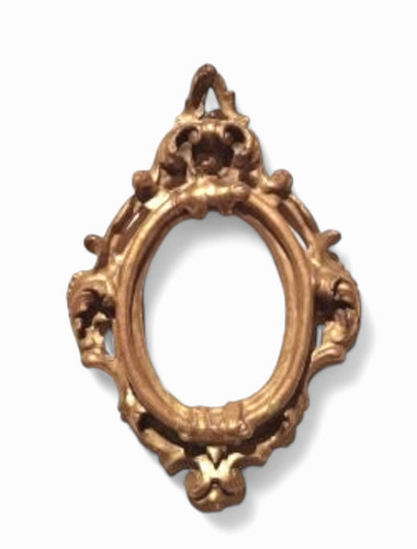 Cornice antica ovale - , dorata