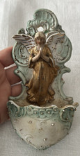 Antica acquasantiera -Arte sacra -Font-Benitier in biscuit /angelo