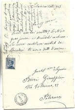 1913 UFFICI POSTALI ITALIANI ALL'ESTERO SALONICO  1PIASTRA /25C X PALERMO