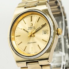 *Exc+5* Vintage anni 70 OMEGA Seamaster Cal.1012 Automatico Quadrante Oro Data 38mm Uomo