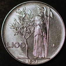 Italy 100 Lire 1971 KM# 96