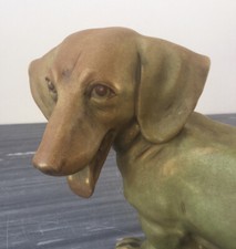 Bassotto cane cucciolo porcellana modello cane inizio XX secolo 24 cm