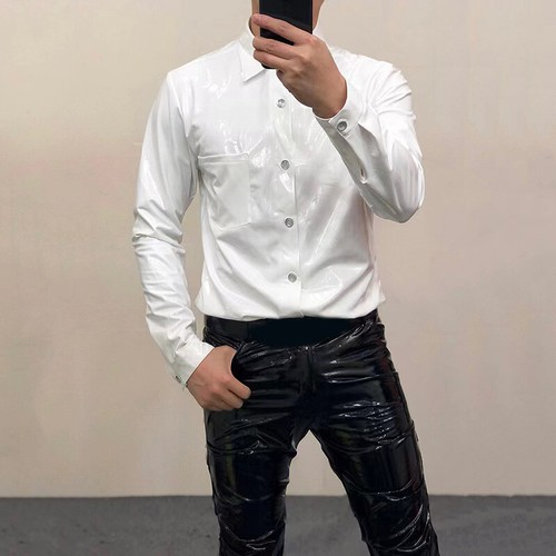 Camicia uomo ecopelle - , lucida