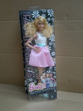 Barbie Fashionistas 2015 rosa cipria biondo capelli ricci 11" bambola Mattel