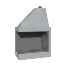 Camino Legna Prefabbricato Ghisa Focolare Aperto Reversibile DS90TGH Calore