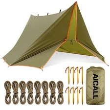 Waterproof Camping Tarp 10 x 10ft Survival Tent Backpacking Portable Tarp Mul...