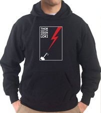 Felpa Con Cappuccio KJ1909 Martello Thor e Saetta di Odino Minimal Art