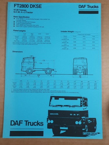 Scheda tecnica daf trucks - tecnica,