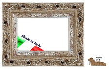 Cornice Argento traforata in legno per foto,stampe,poster,diplomi Spess. cm 5
